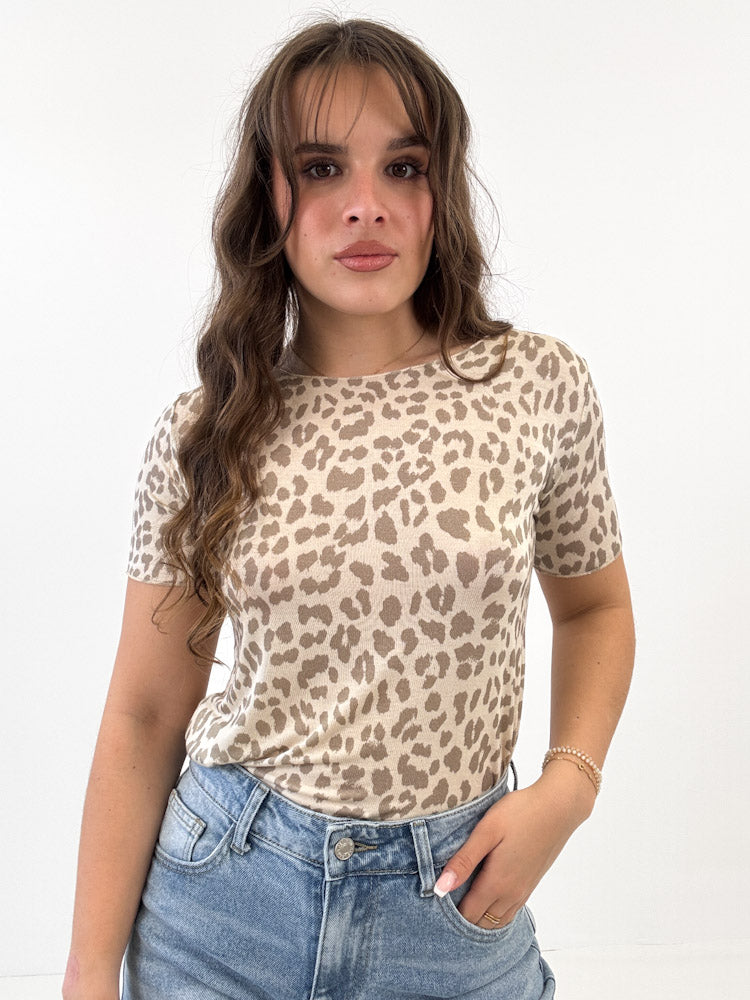 "Como Leo T-Shirt" weiches Cashmere Shirt - beige