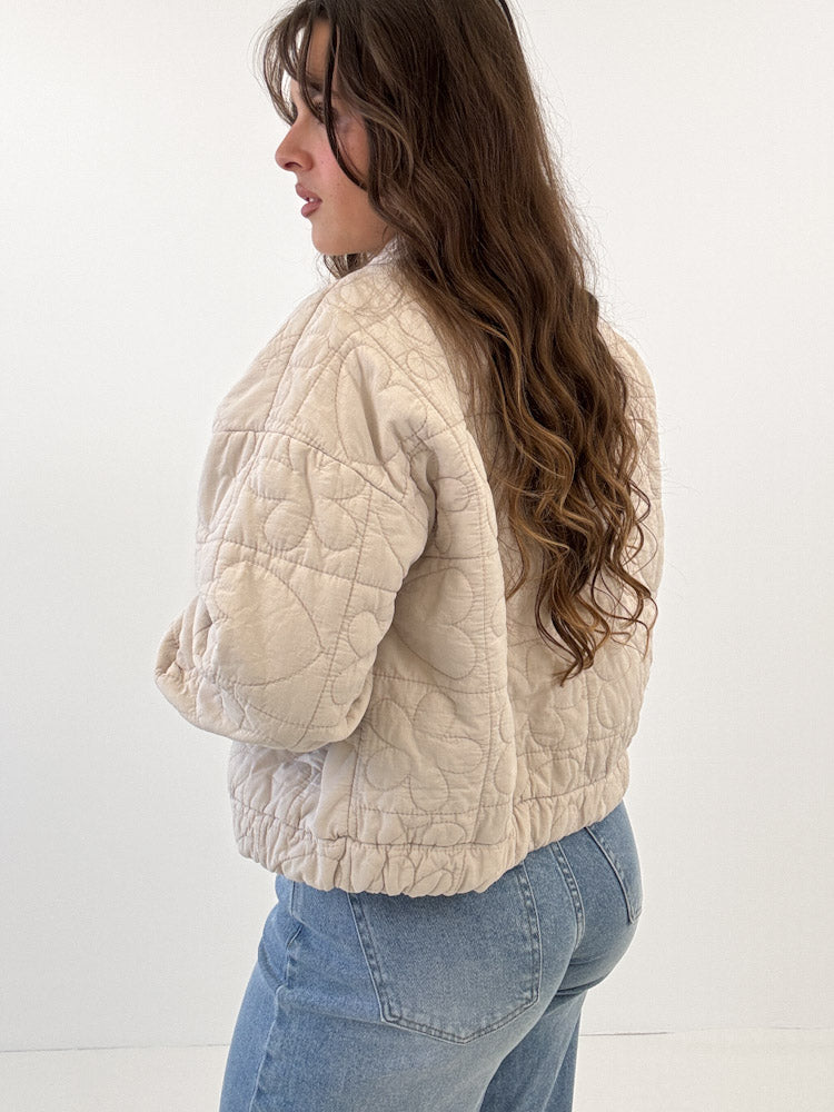 "Lunari" süße Steppjacke aus Baumwolle - beige