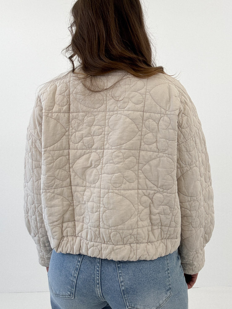 "Lunari" süße Steppjacke aus Baumwolle - beige