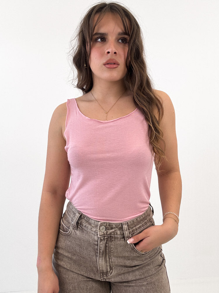 "Fano" weiches Top aus Seide -  rosa