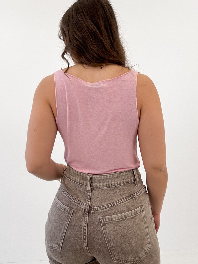 "Fano" weiches Top aus Seide -  rosa