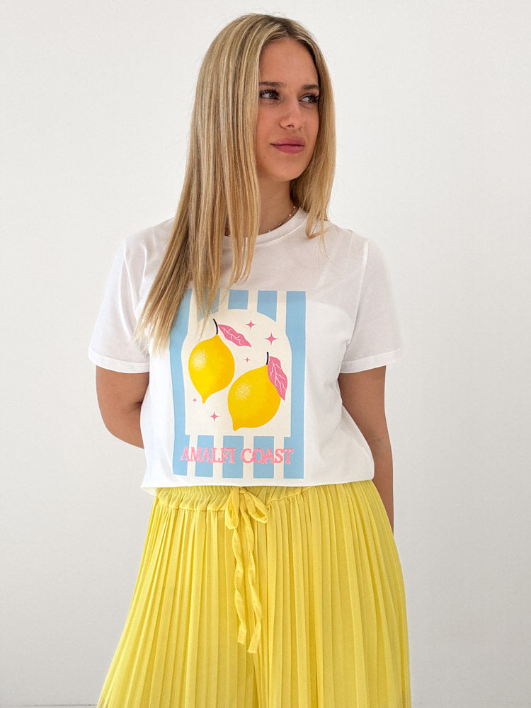 "Amalfi Coast" tolles Shirt mit Statement - weiß/hellblau