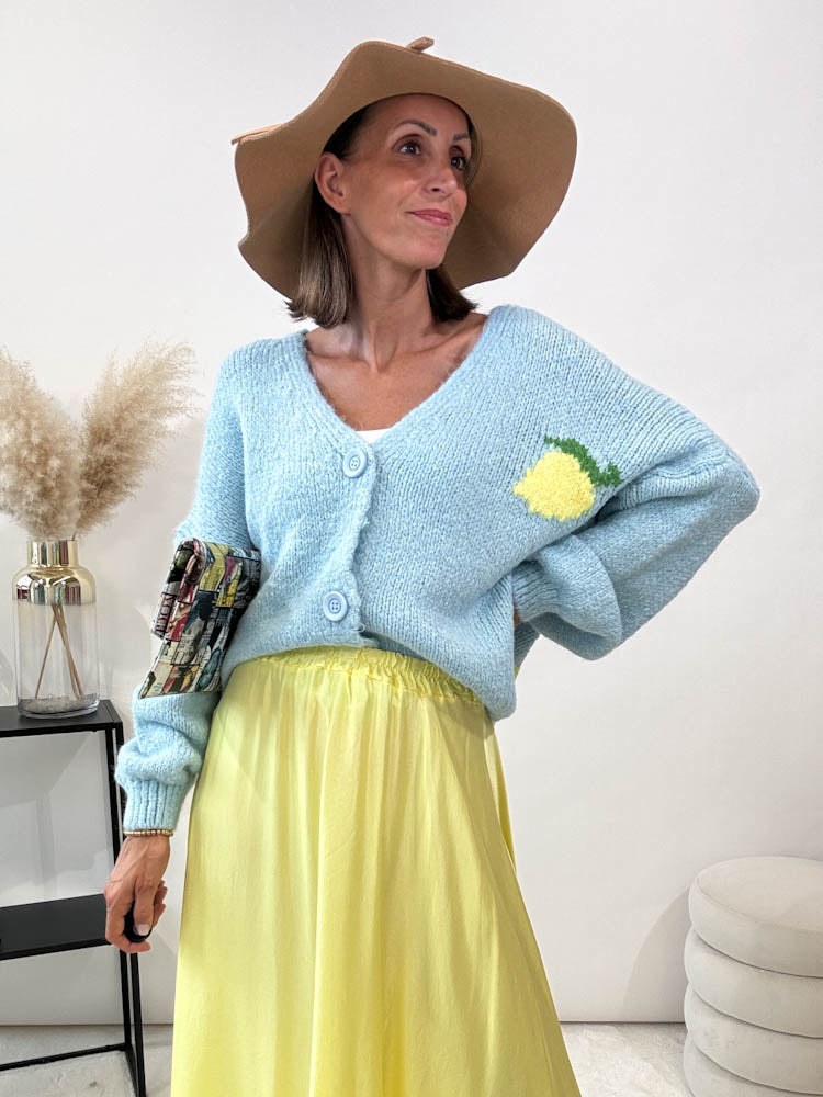 "Limon Cello" kuscheliger Cardigan - hellblau