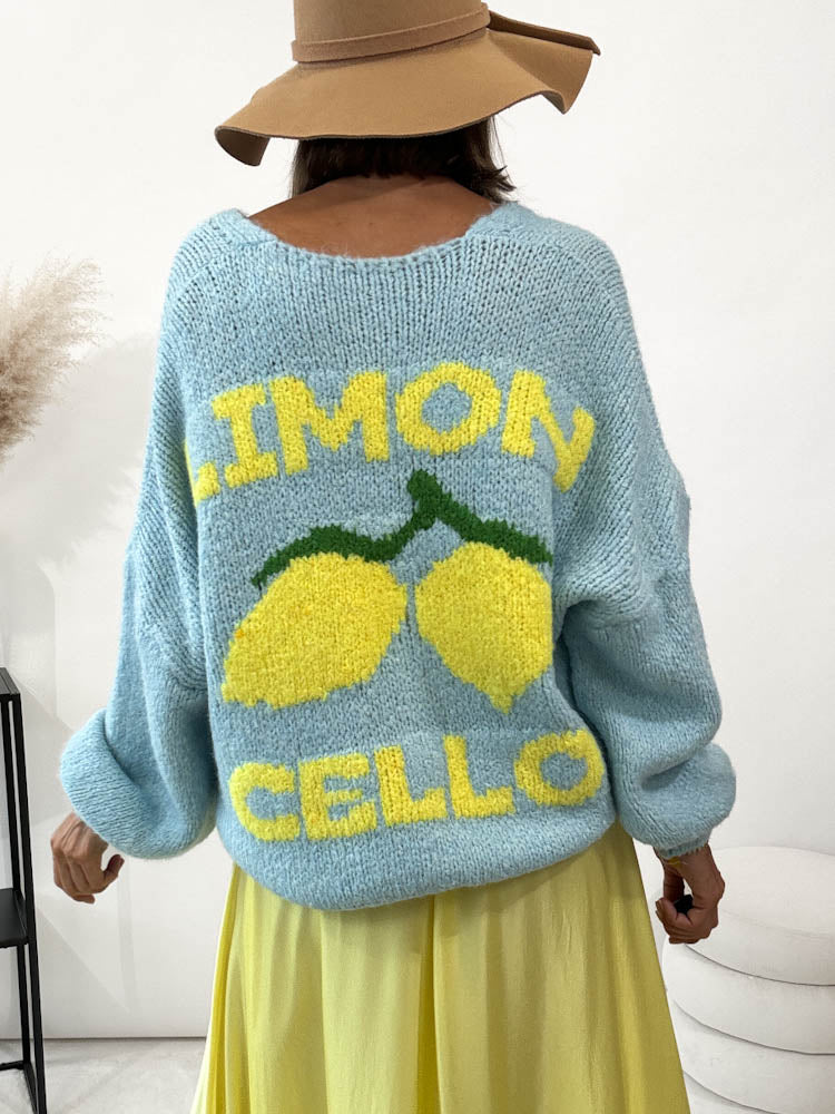 "Limon Cello" kuscheliger Cardigan - hellblau