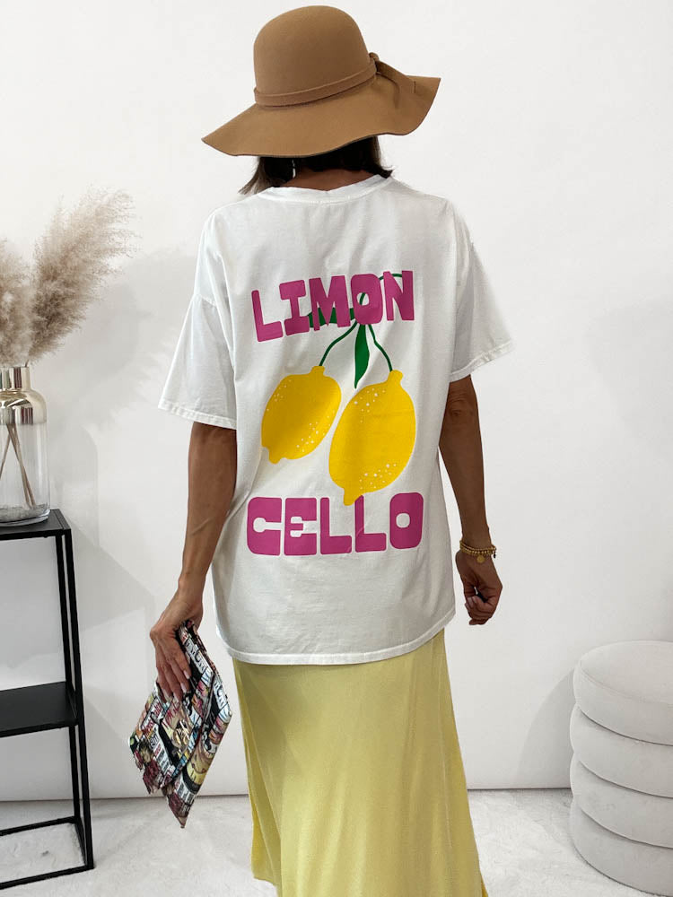 "Limon cello" Shirt mit Statement - weiss