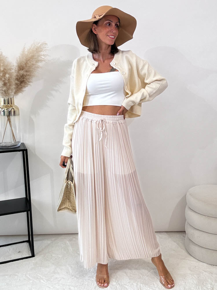 Culotte Plissee Hose - creme