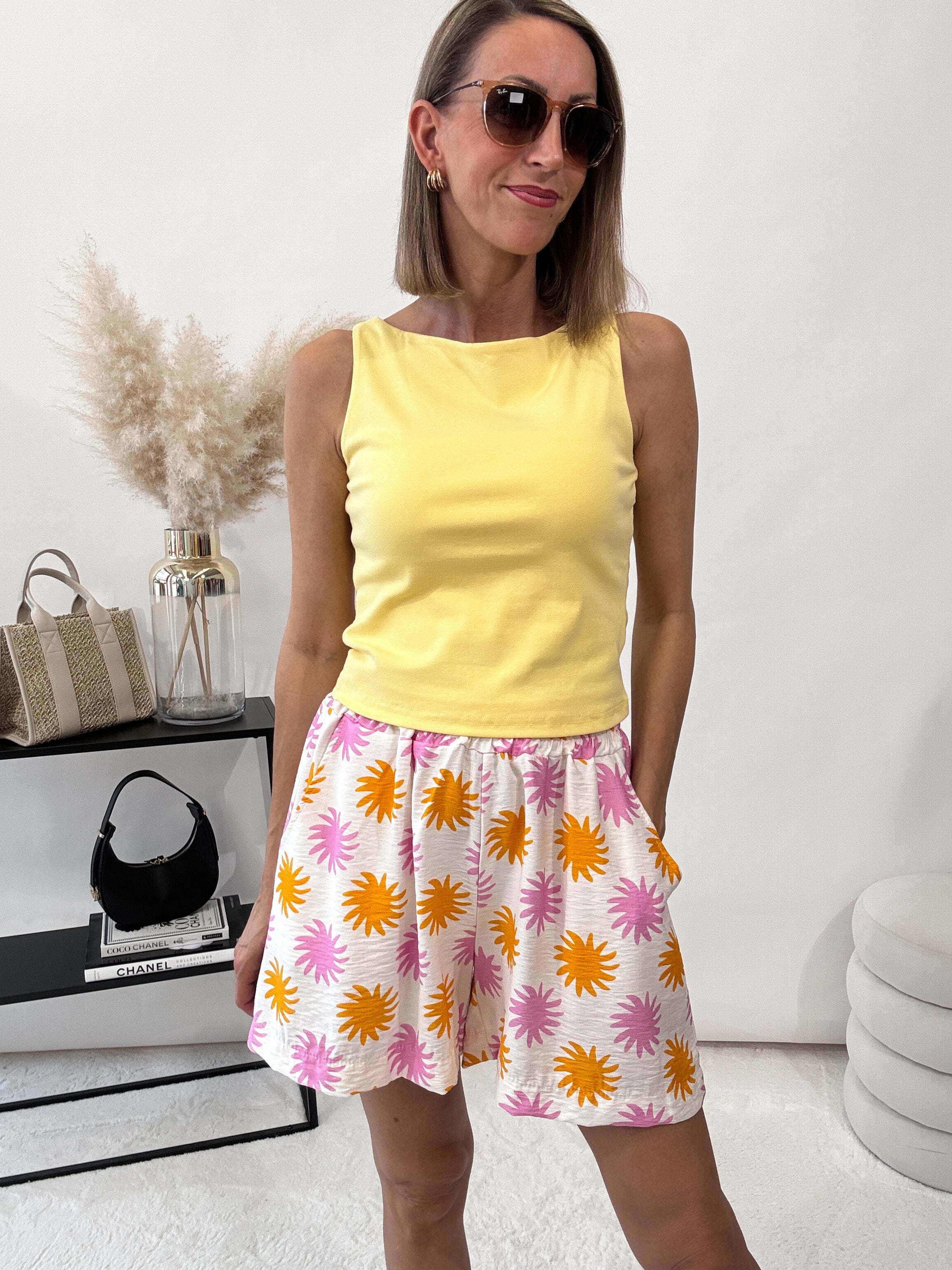 "Sun" Short aus Baumwolle - weiss