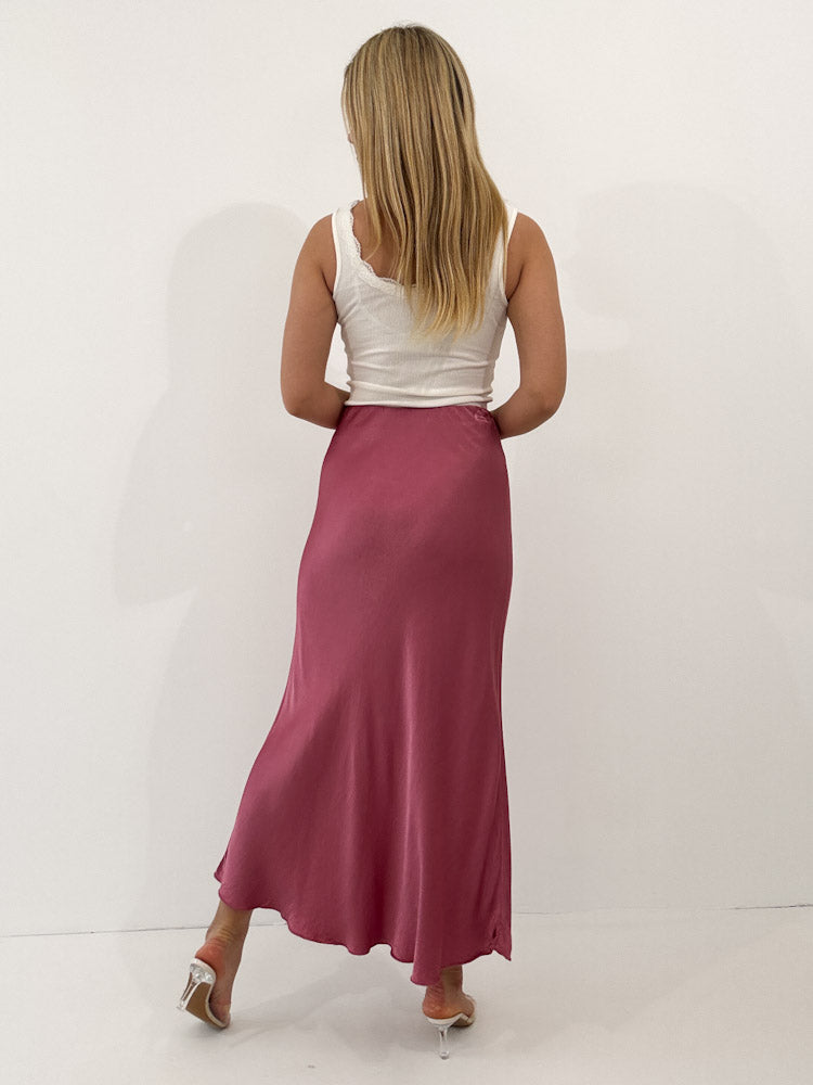 "Silky Maxi" stylischer Rock aus Viscose - beere