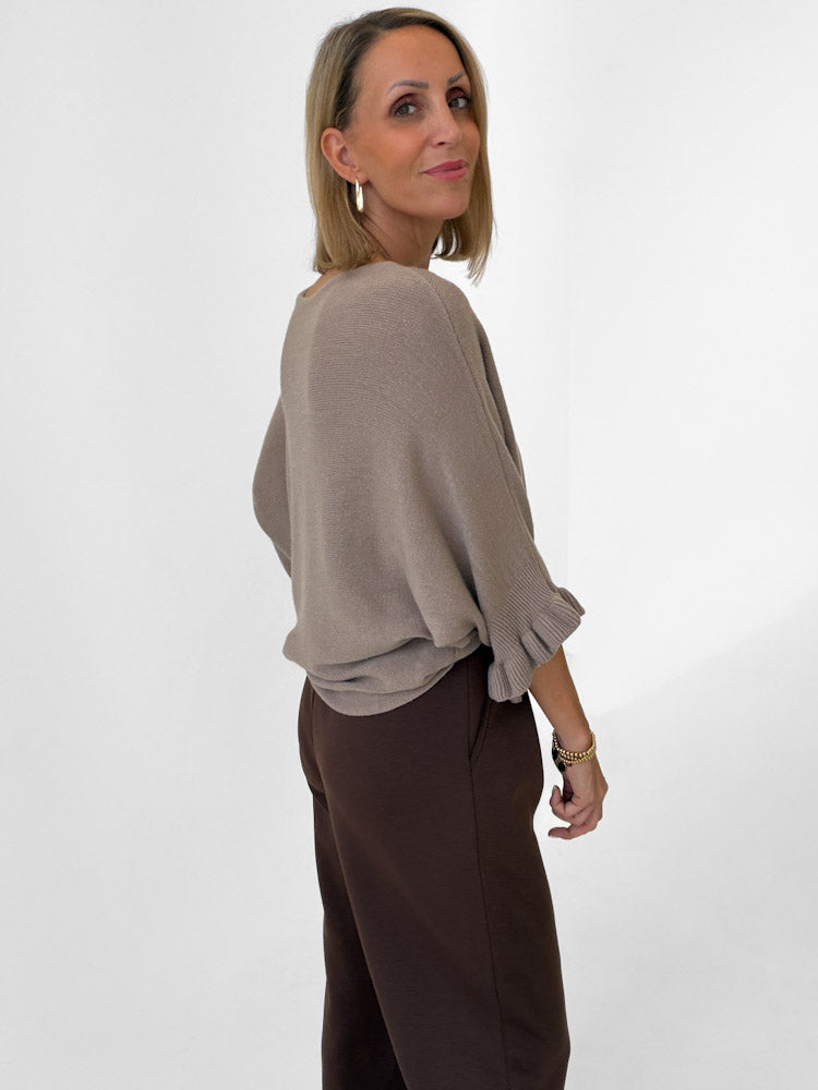 "Vicenza Volant" weicher Pullover mit Viscose - new mocca