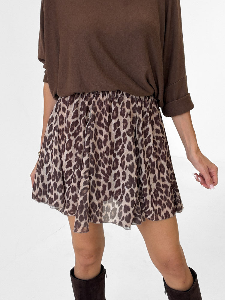 "Bella Leo 2.0" Rock aus Viskose - beige/braun