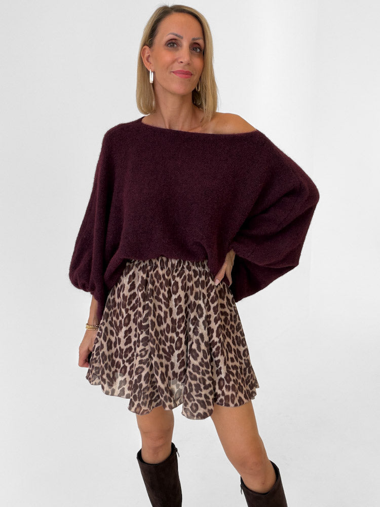 "Bella Leo 2.0" Rock aus Viskose - beige/braun