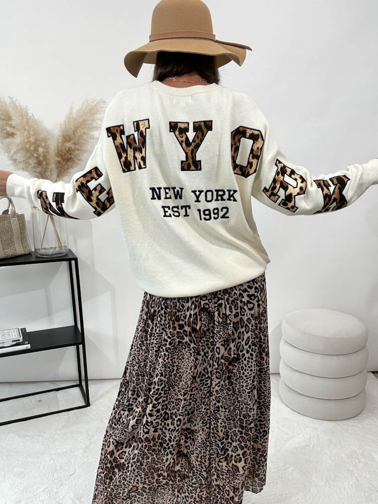 "NY Leo" stylischer Pulli - creme