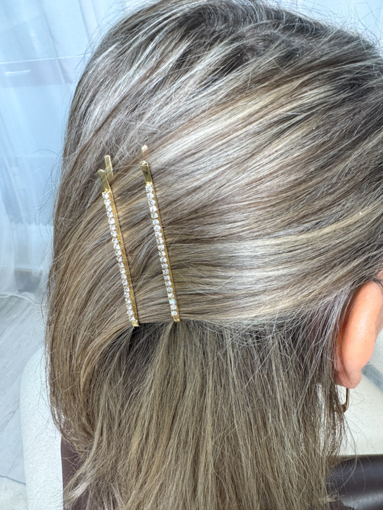 "Diamond Hair Clip" 2er Haarklammer Set - gold