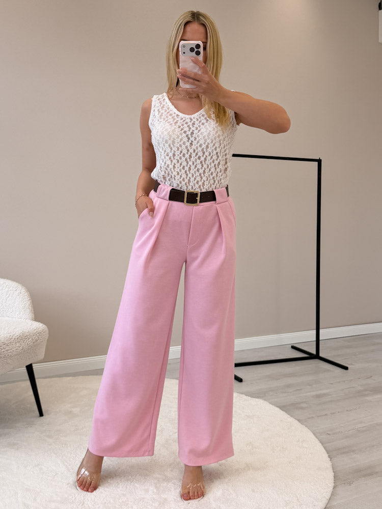 "Pari" elastische Hose aus Viskose  - rosa