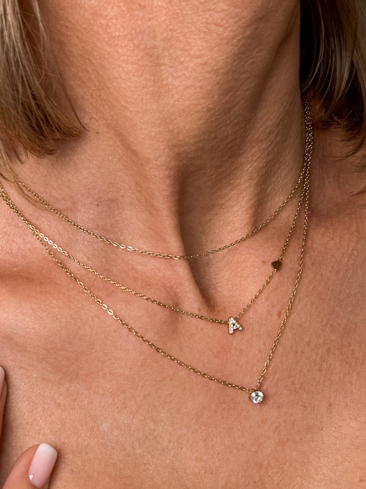 "Nice Diamond Alphabet" wunderschöne Kette mit Buchstaben - gold