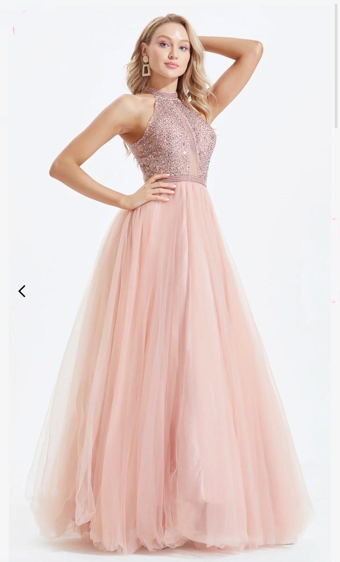 Langes elegantes Abendkleid - rosa