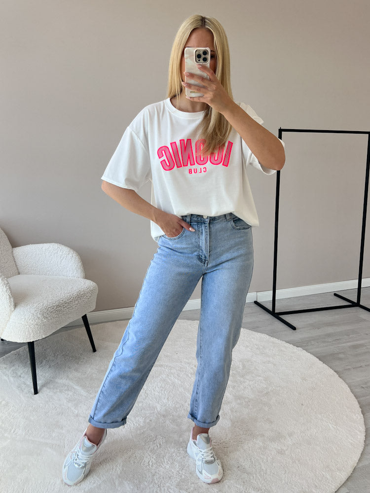 "Iconic Club" butterweiches T-Shirt  aus Viscose - weiß
