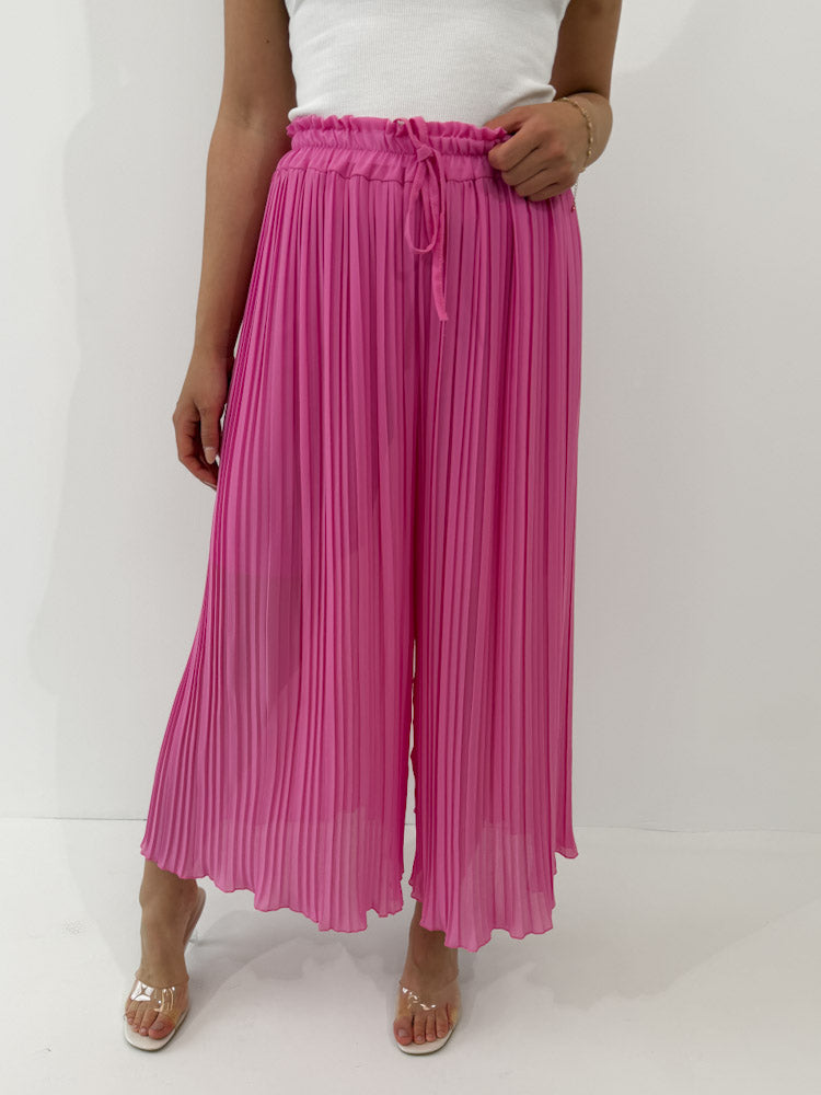 Plissee Culotte Hose - candy pink