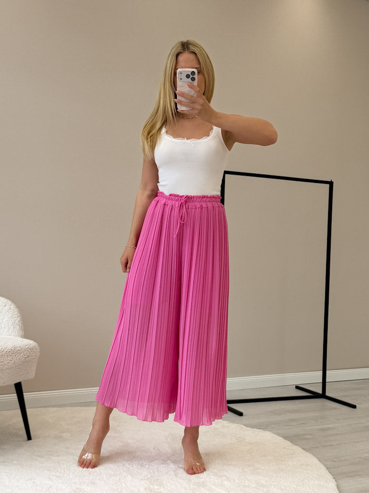 Plissee Culotte Hose - candy pink