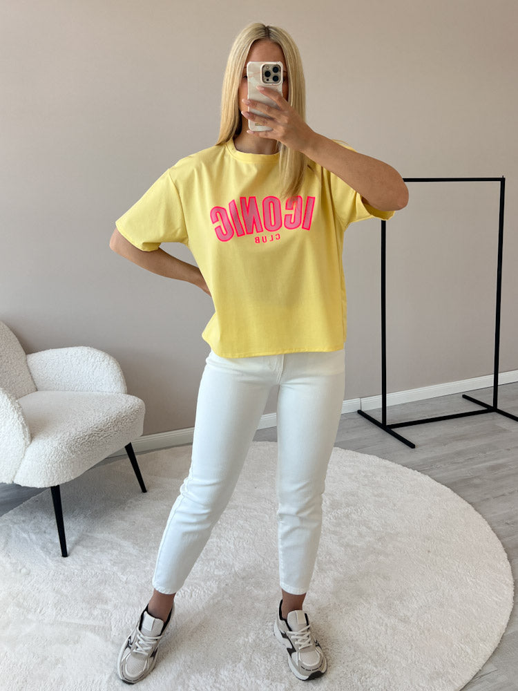 "Iconic Club" butterweiches T-Shirt  aus Viscose - gelb