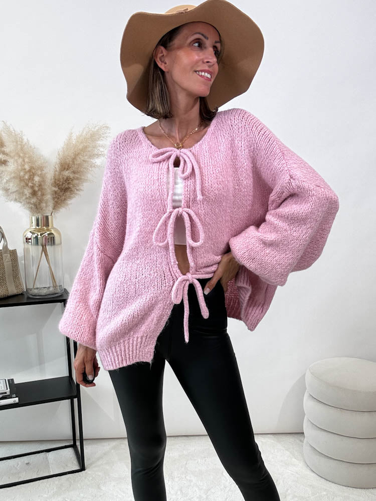 "Mila" kuscheliger Cardigan - rosa