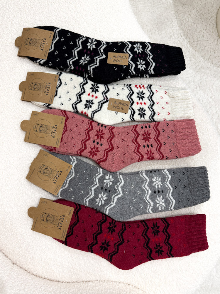 "Winterdream" kuschelige Socken aus Alpakawolle Gr.36-41