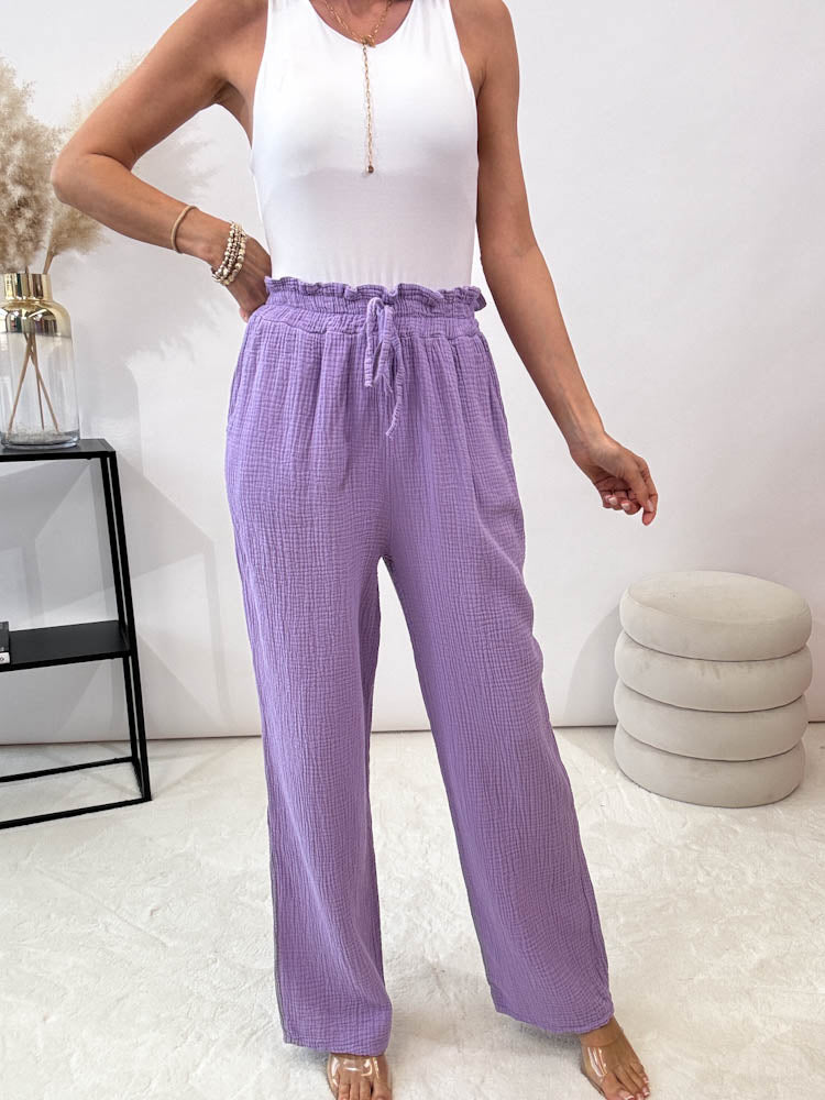 "Musselin Pants 2.0" Hose aus Baumwolle - lila