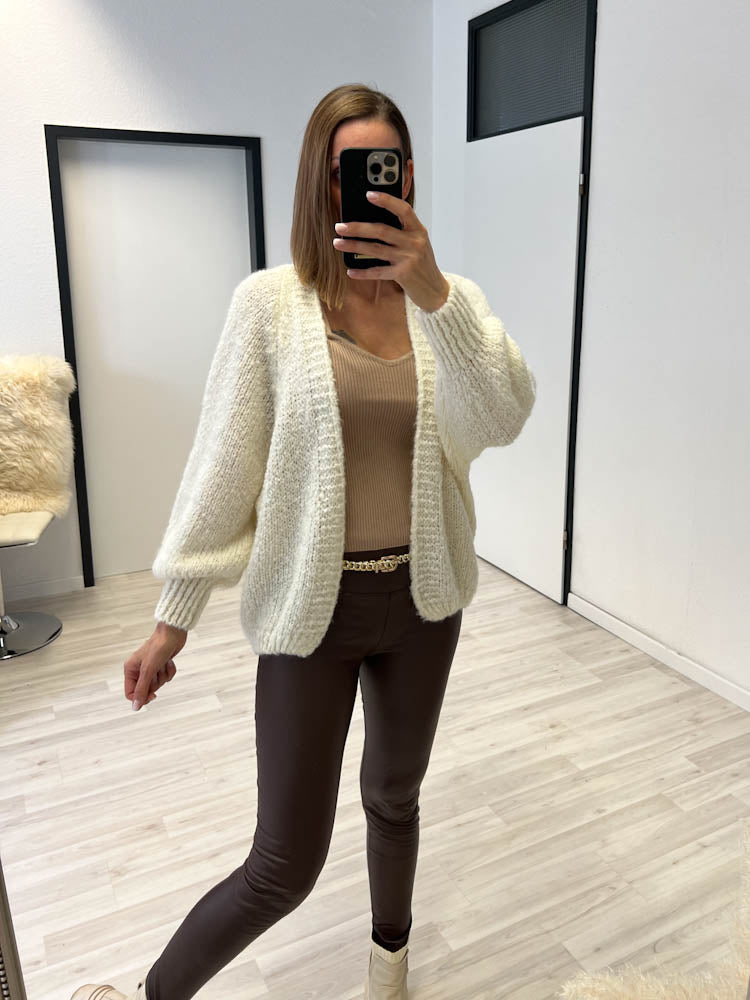 "Cosy " kuscheliger Strick Cardigan - beige