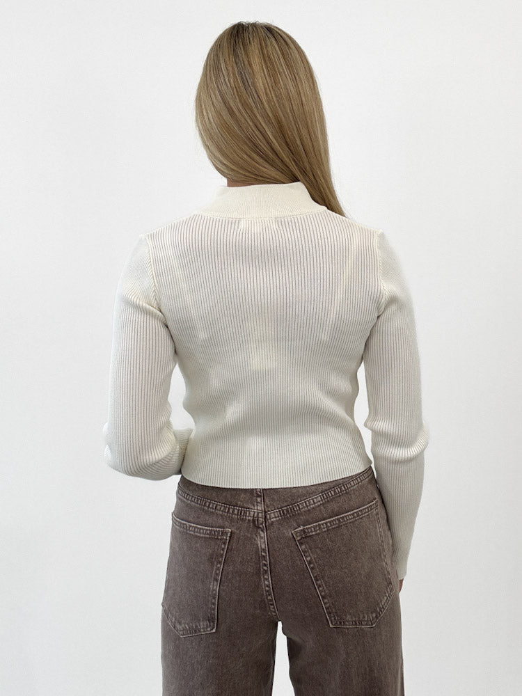 "Lamia" weiche Strickjacke aus Viscose - creme