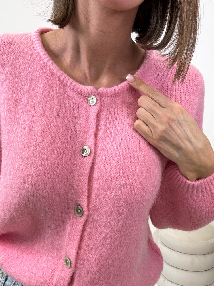 "Florida 2.0" kuscheliger Cardigan - candy rose