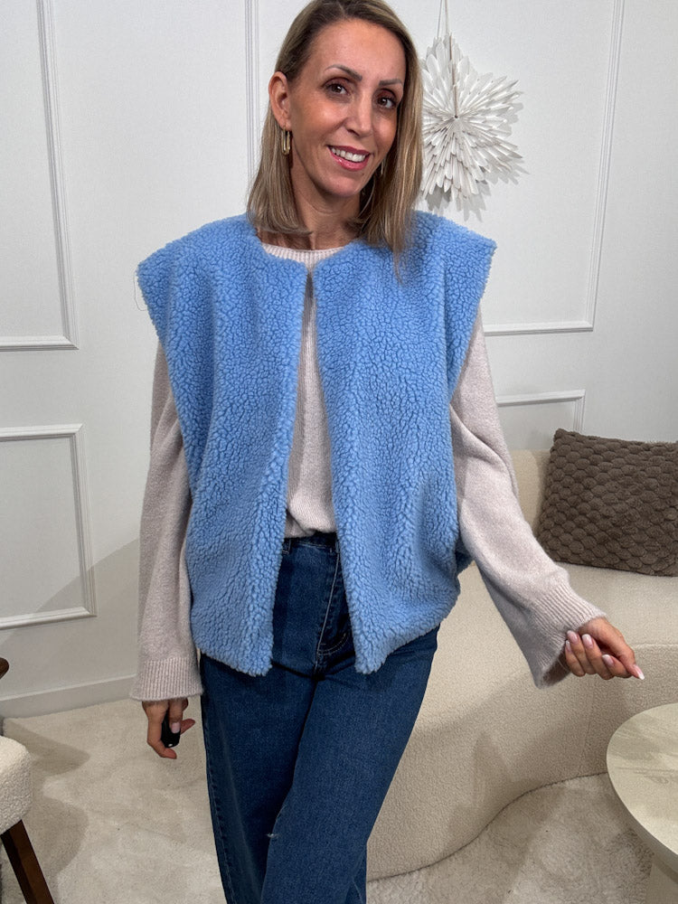 "Teddy Vest" süße Teddy Weste - blau