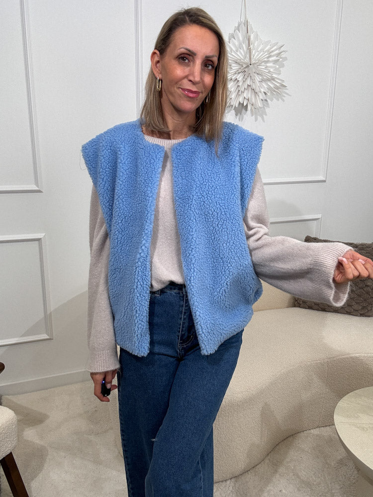 "Teddy Vest" süße Teddy Weste - blau