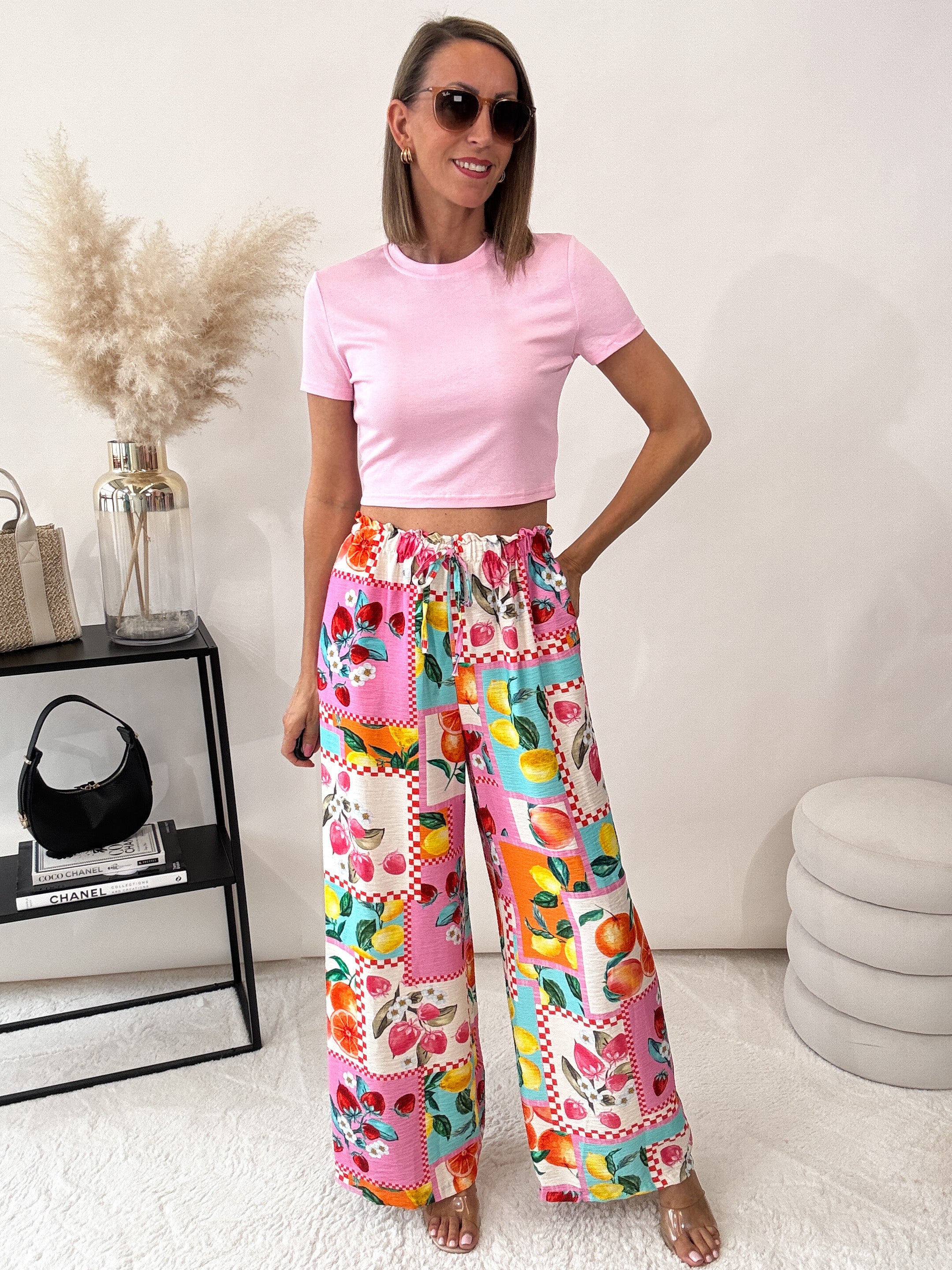 "Tutti Frutti" Hose aus Viskose - creme