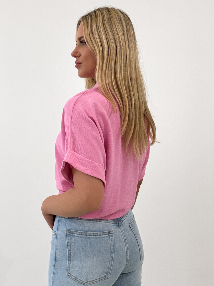 "Sunshine" kurze Bluse - candypink