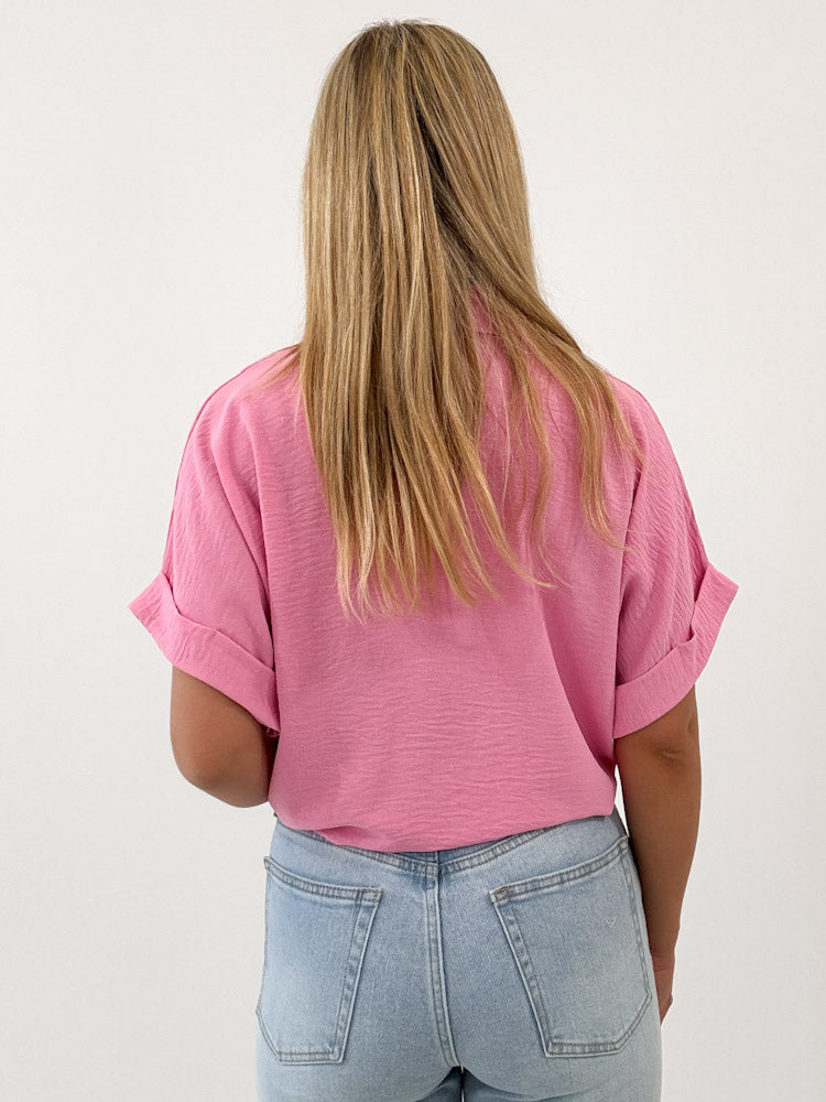 "Sunshine" kurze Bluse - candypink
