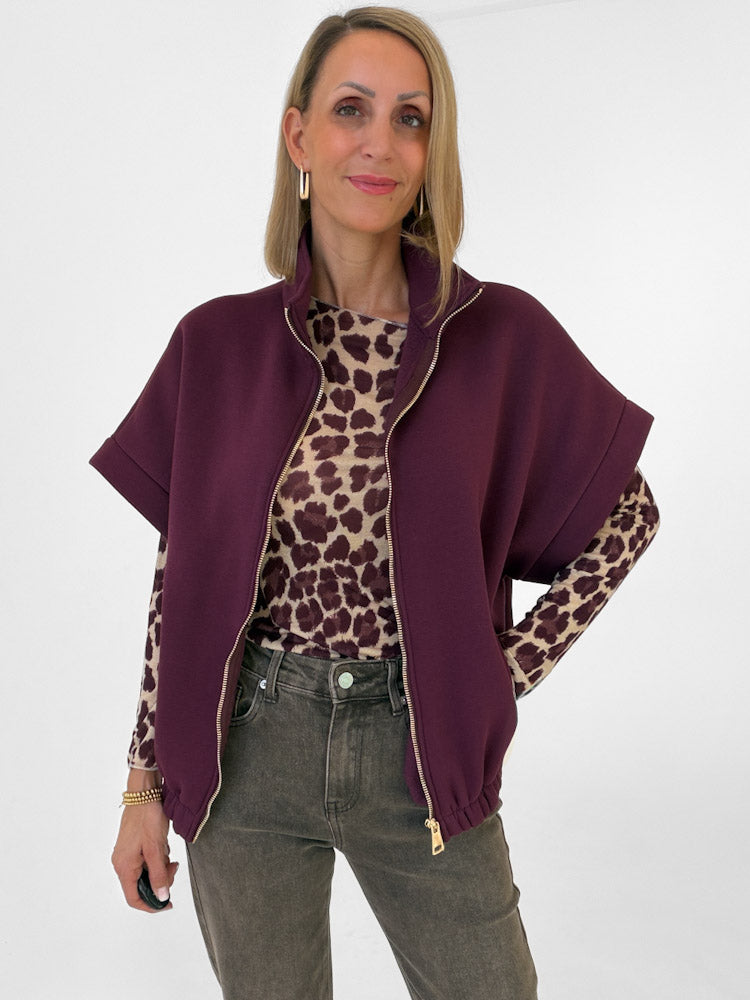 "Comfy" stylische Weste aus Baumwolle - plum