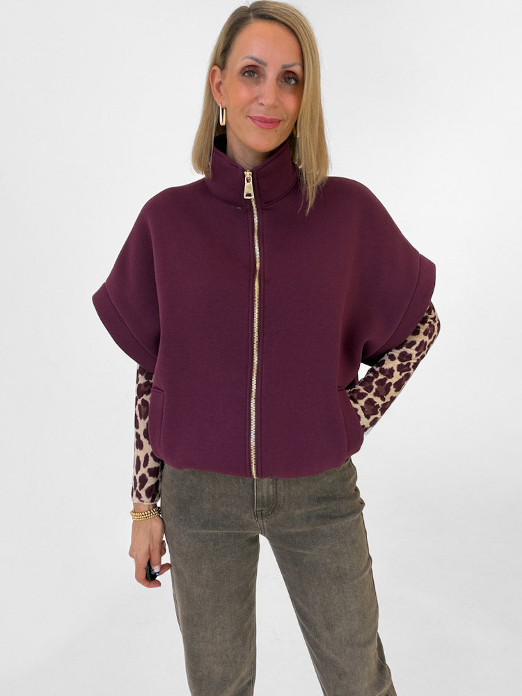 "Comfy" stylische Weste aus Baumwolle - plum