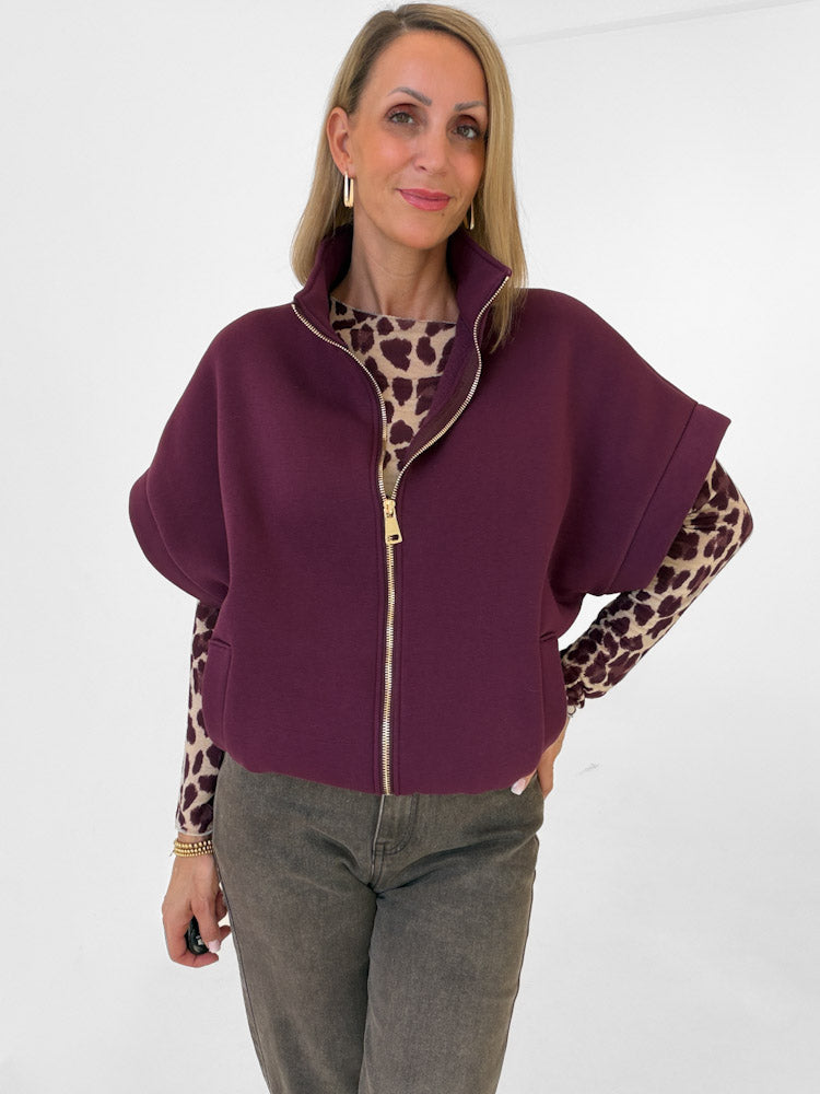 "Comfy" stylische Weste aus Baumwolle - plum