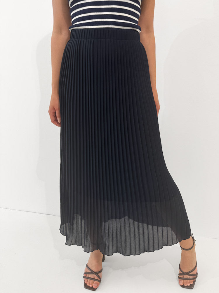 "Skirt" stylischer Plissee Rock - navy