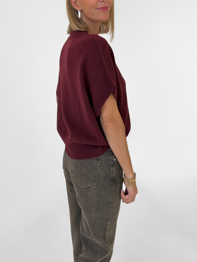 "Vicenza Vest" weicher Pullunder mit Viscose - bordeaux