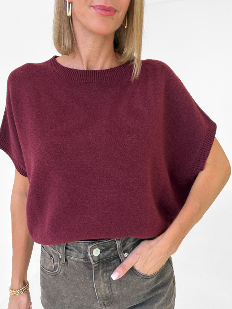 "Vicenza Vest" weicher Pullunder mit Viscose - bordeaux