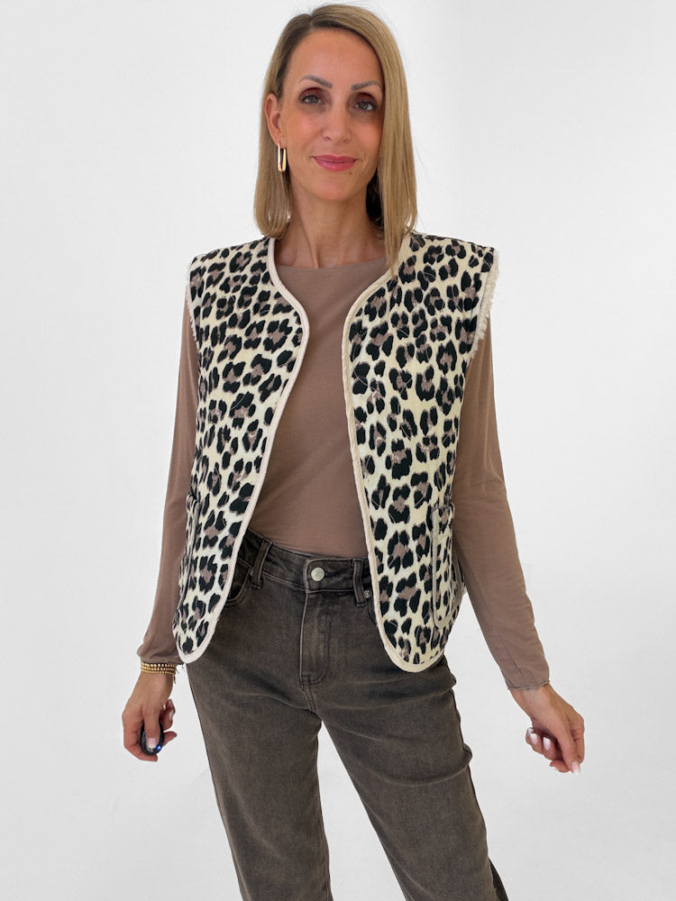 "Nayla Leo" tolle Teddy Wendeweste aus Viscose - beige