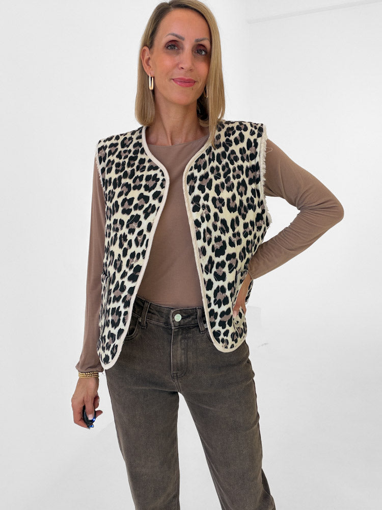 "Nayla Leo" tolle Teddy Wendeweste aus Viscose - beige