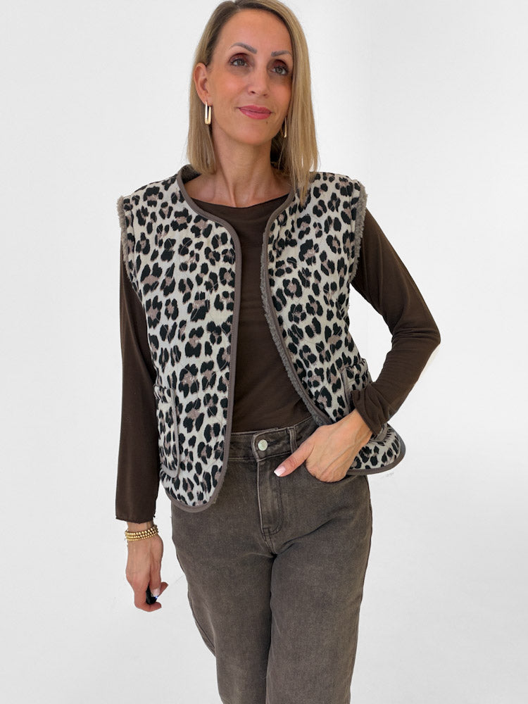 "Nayla Leo" tolle Teddy Wendeweste aus Viscose - mocca