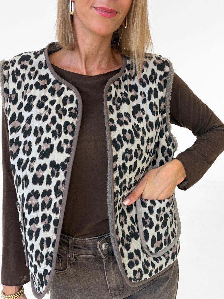 "Nayla Leo" tolle Teddy Wendeweste aus Viscose - mocca