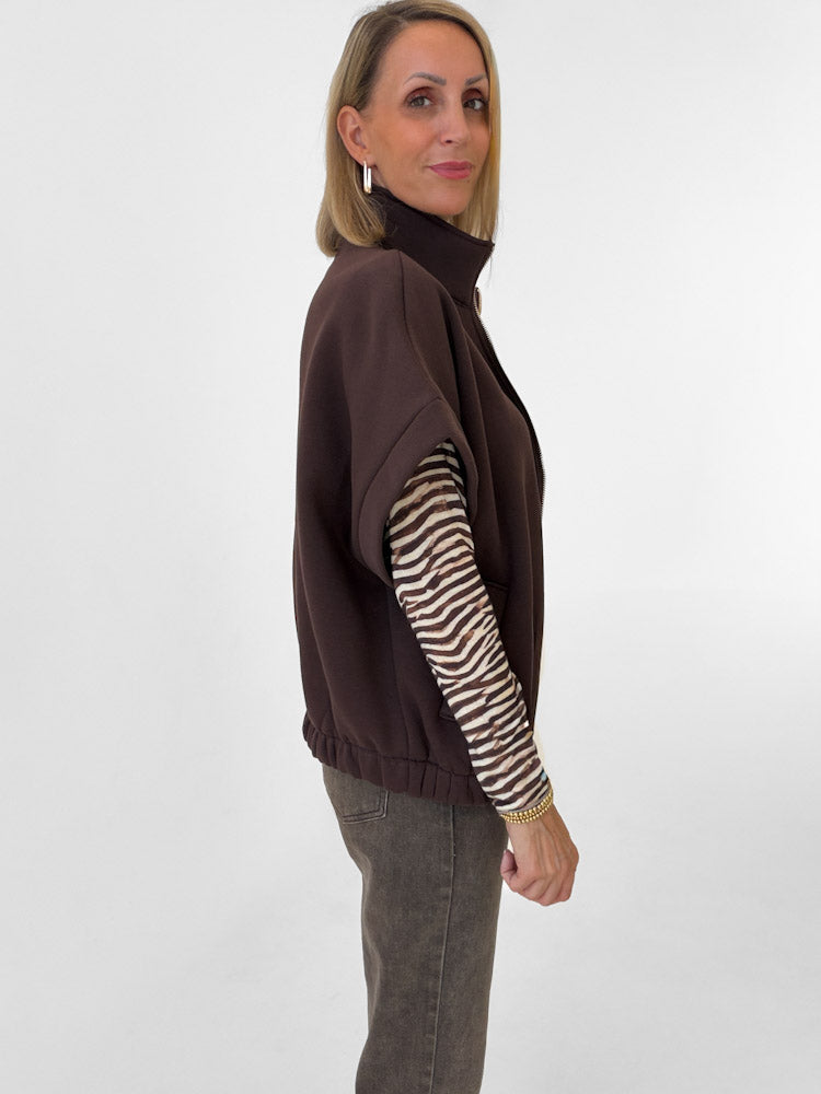 "Comfy" stylische Weste aus Baumwolle - braun