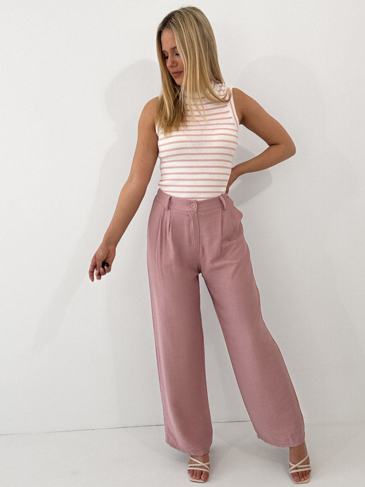 "Vento" luftige Hose aus Viscose - rosa