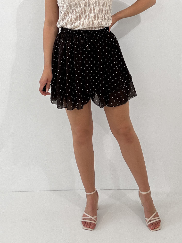 "Bella Skort Dots" weicher Hosenrock - braun