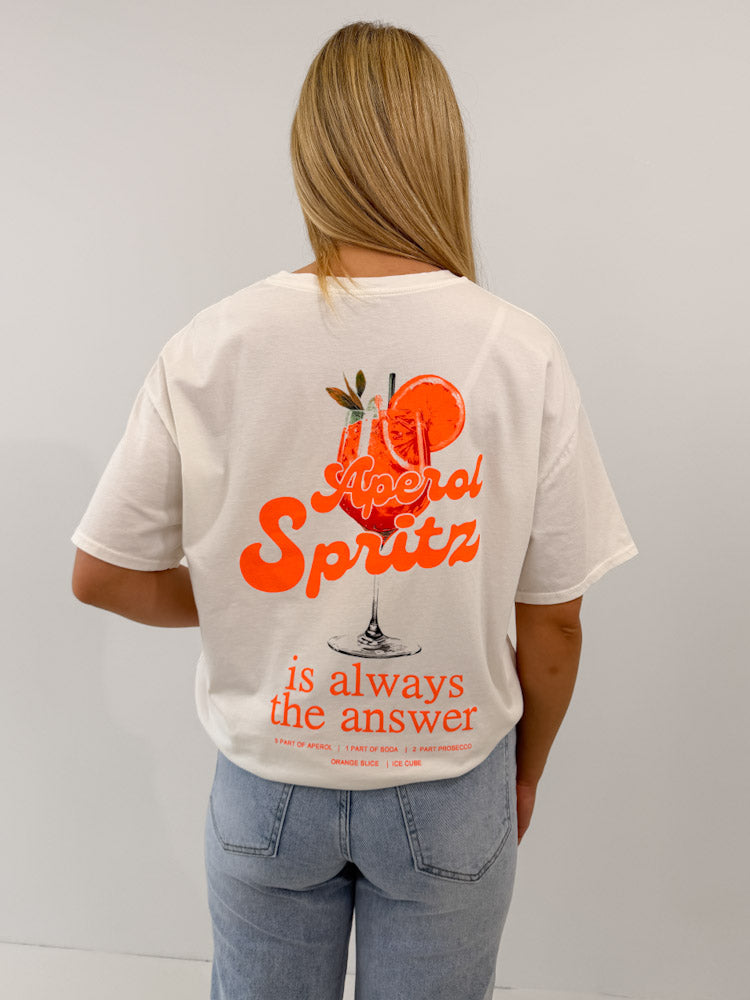 "Spritz" Shirt mit Statement - weiß