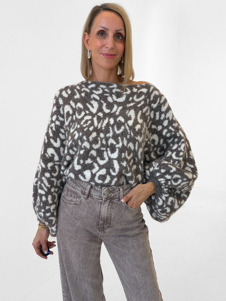 "Felicia Leo" stylischer Pullover - mocca/creme